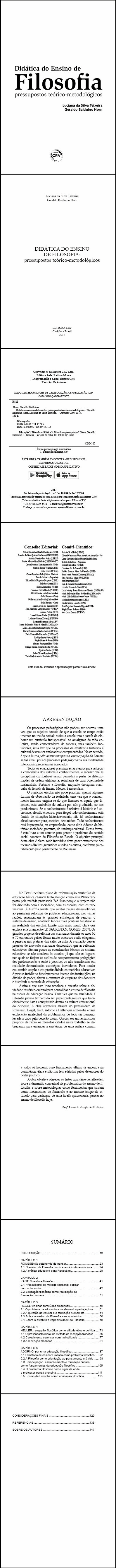 DIDÁTICA DO ENSINO DE FILOSOFIA:<br> pressupostos teórico-metodológicos